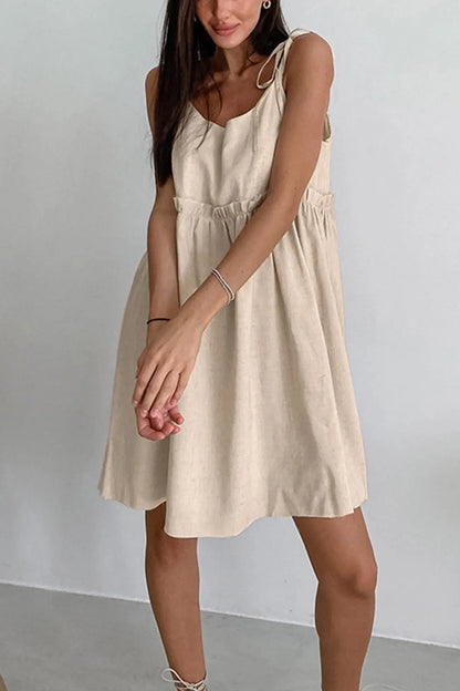 Tie-up Straps Cotton Cami Dress