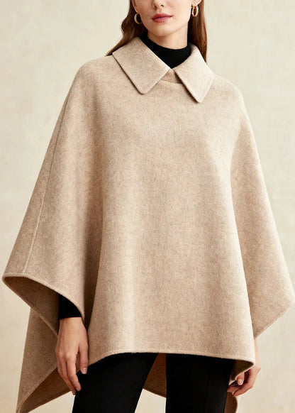 Wine Red Peter Pan Collar Woolen Cape Coats Winter