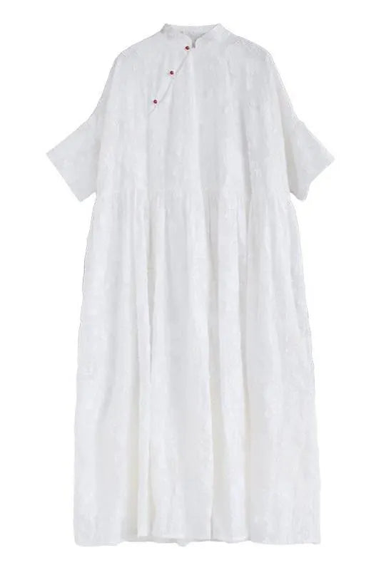 National Wind Jacquard Lace Maxi Dress