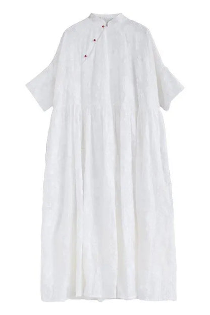 National Wind Jacquard Lace Maxi Dress