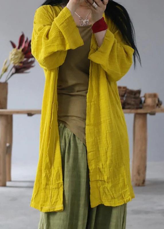 Loose Linen Cotton Carigan for Fitted Simple Color Sun Protection Shirt Coat