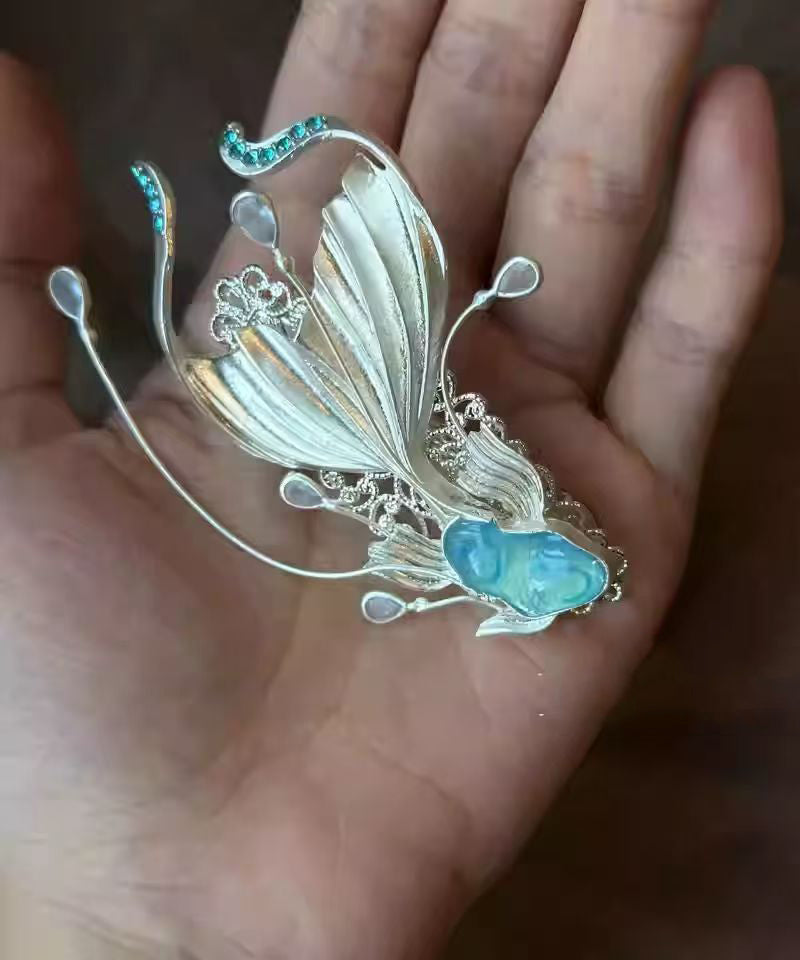 Modern Colorblock Alloy Zircon Koi Fish Hairpin