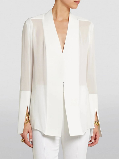 Satin Stitching Comfortable Slim Long Shirt