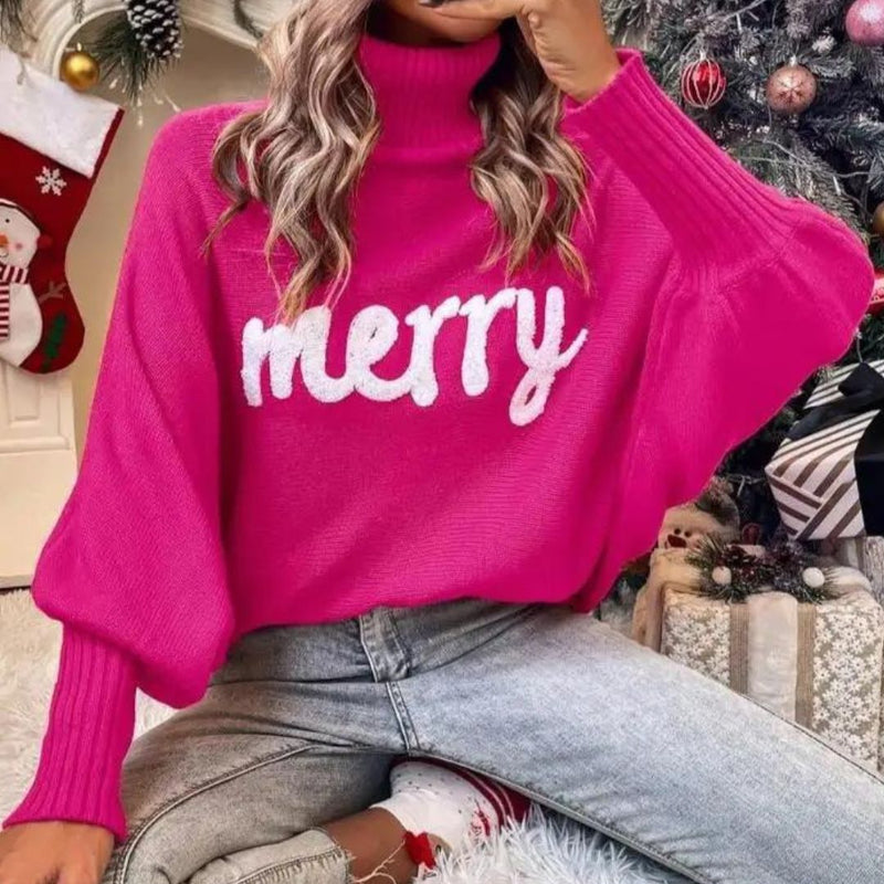 Festive Sweater for Women with Turtleneck