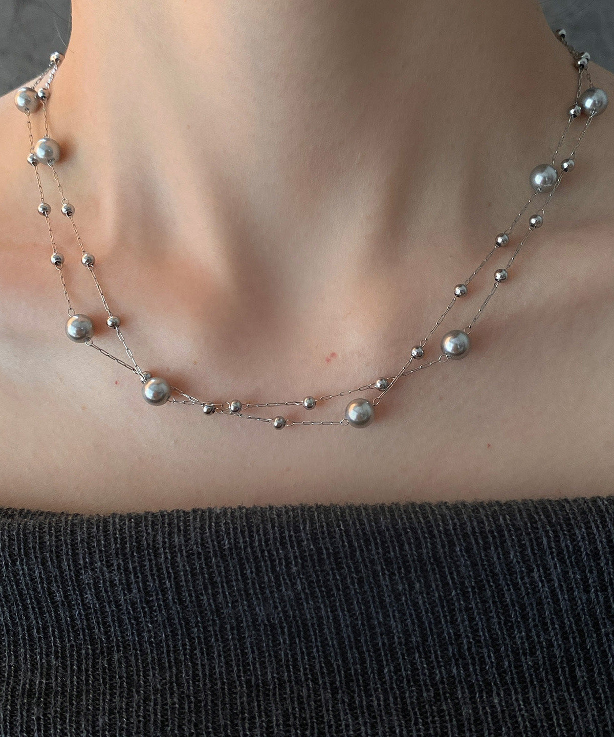 Boutique Grey Starry Sky Baroque Pearl Necklace