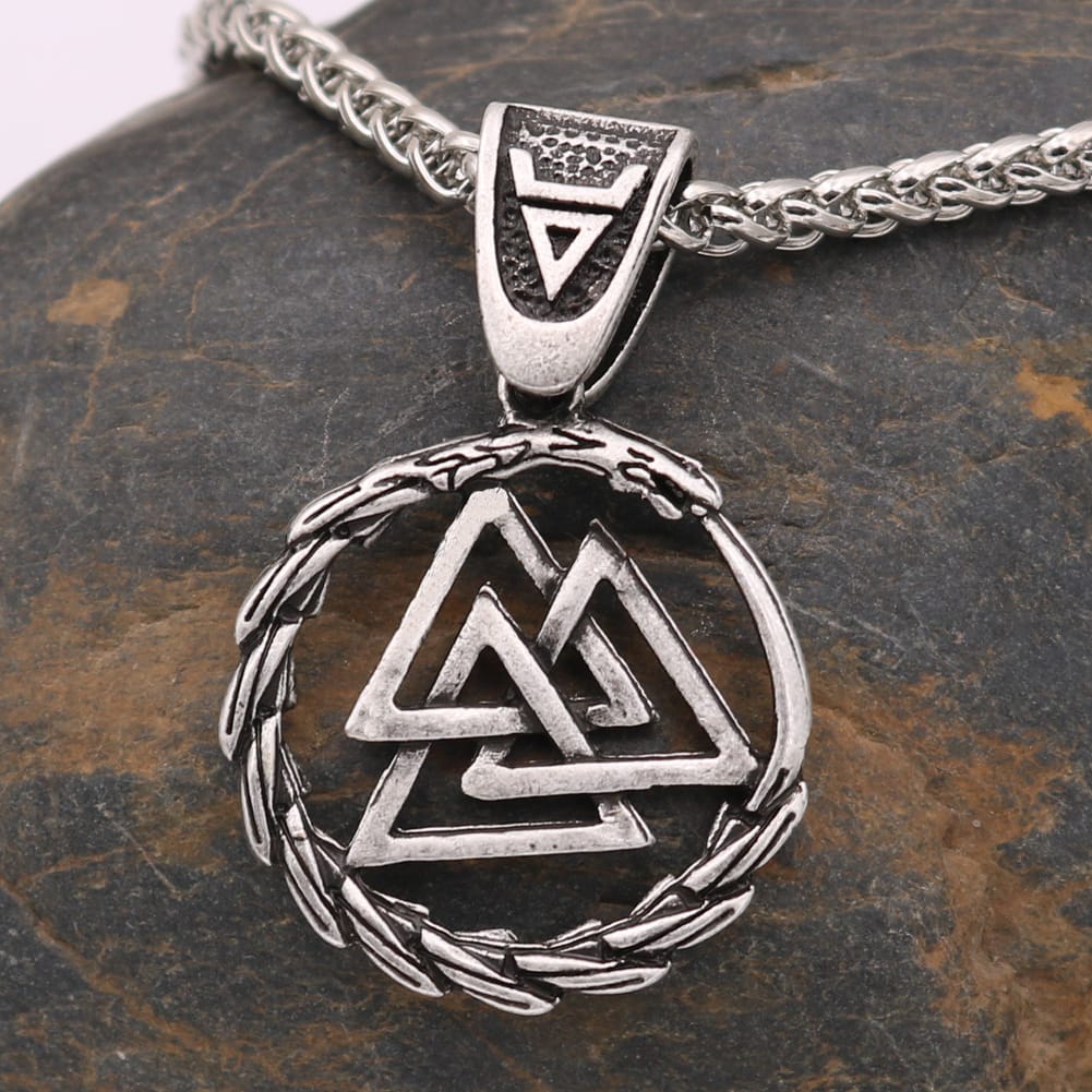 Viking Triangle Knot Dragon Amulet Necklace