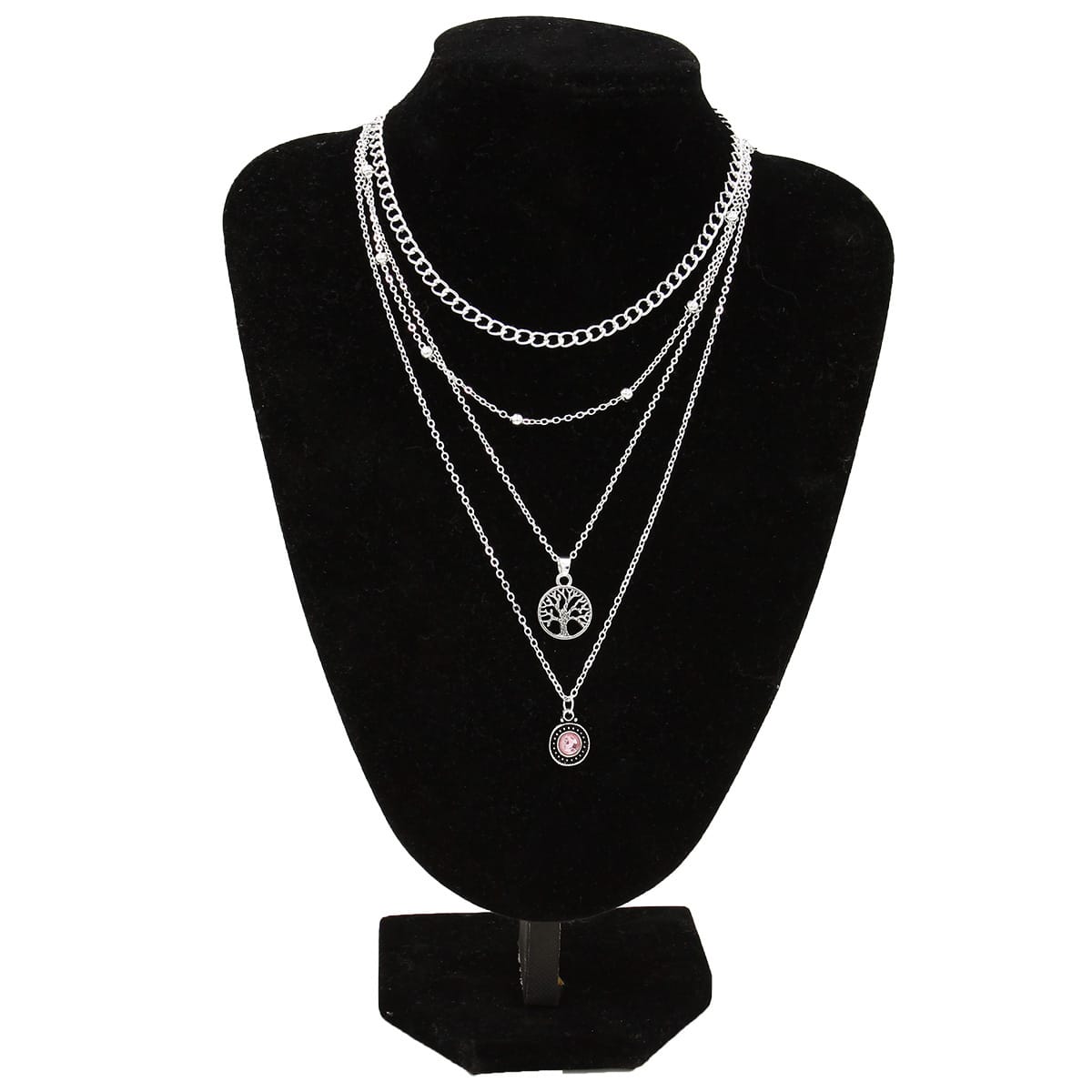 Tree of Life Crystal Necklace 4 Pcs Set
