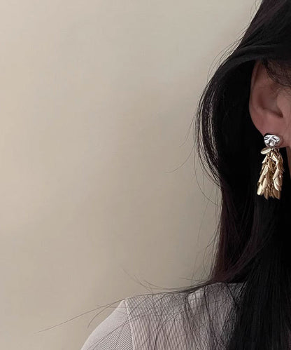 Gold Sterling Silver Overgild Tassel Drop Earrings