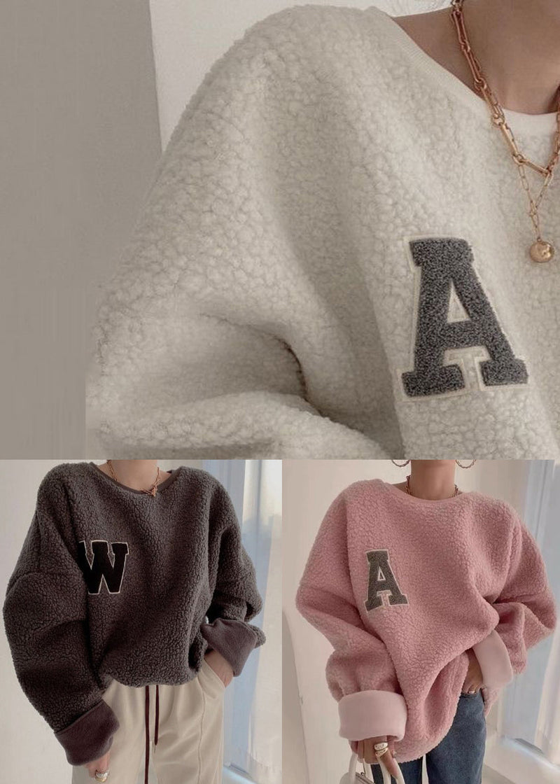 Beige Drawstring Cozy Sweatshirt Batwing Sleeve