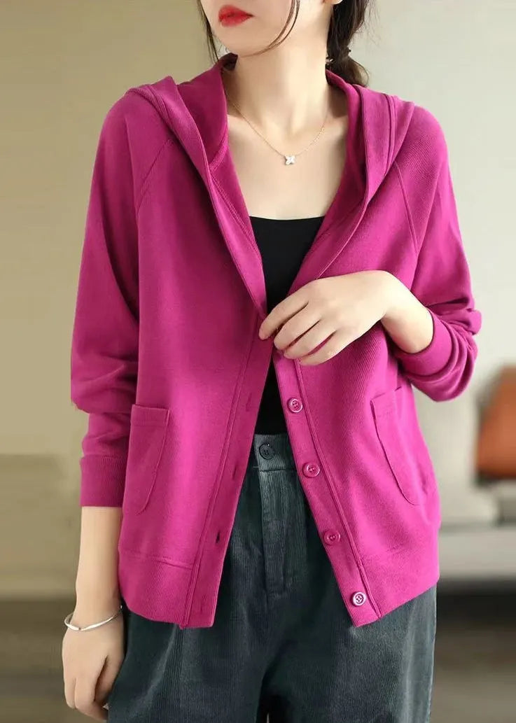 Rose Hooded Cotton Coats Spring
