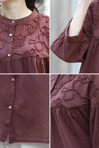 Button Down Blouse Loose Spring Tops