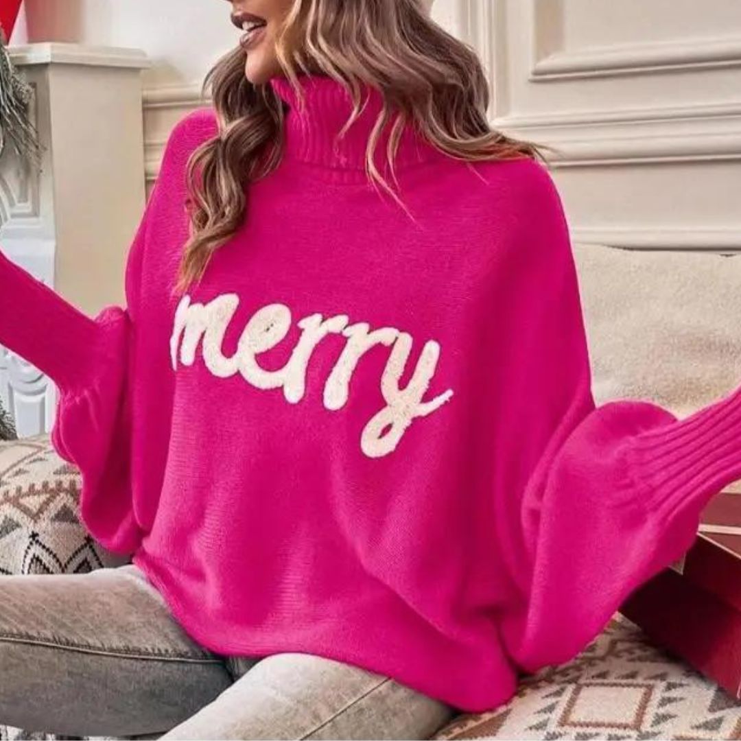 Festive Sweater for Women with Turtleneck