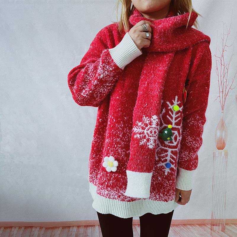 Christmas Sweater and Scarf Set