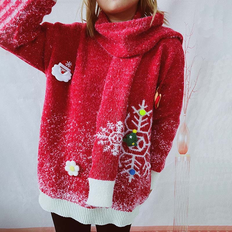 Christmas Sweater and Scarf Set