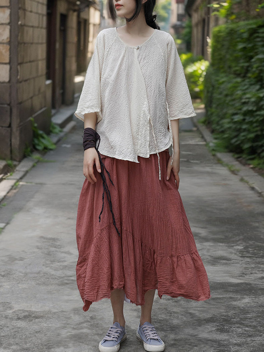 Summer Strap Jacquard Shirt