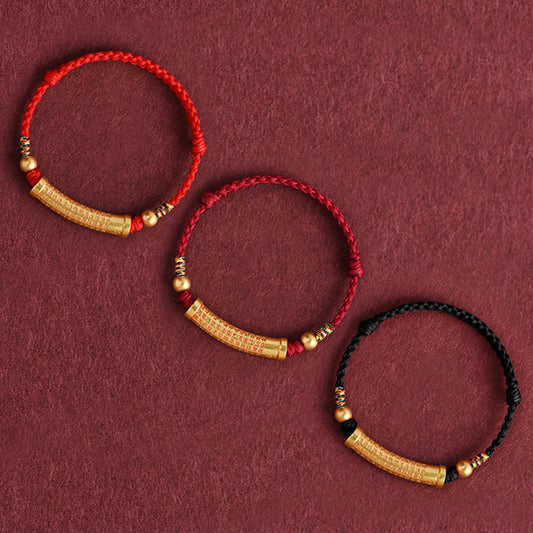 Heart Sutra Red String Bracelet for Protection & Strength