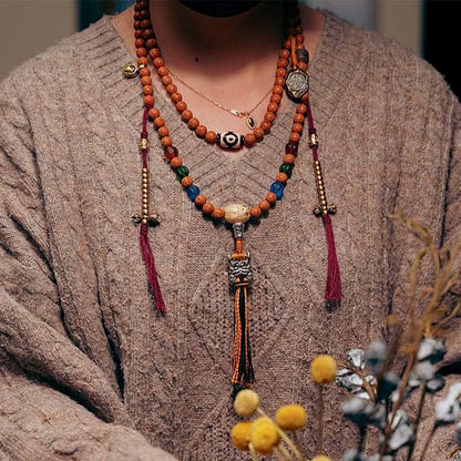 108 Beads Bodhi Seed Mala Bracelet Necklace for Wisdom & Peace