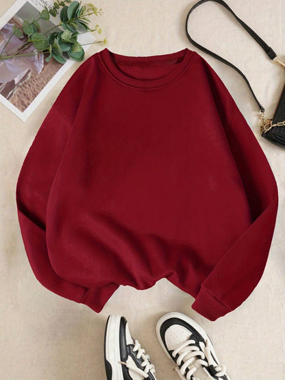 Yule Sweatshirt with Cotton Print Golden Christmas Tree Design