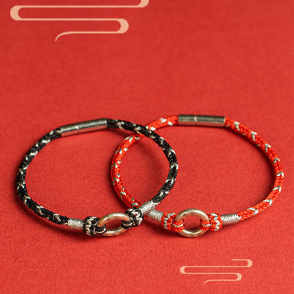 Red String Safety Bracelet | Sterling Silver Luck Charm