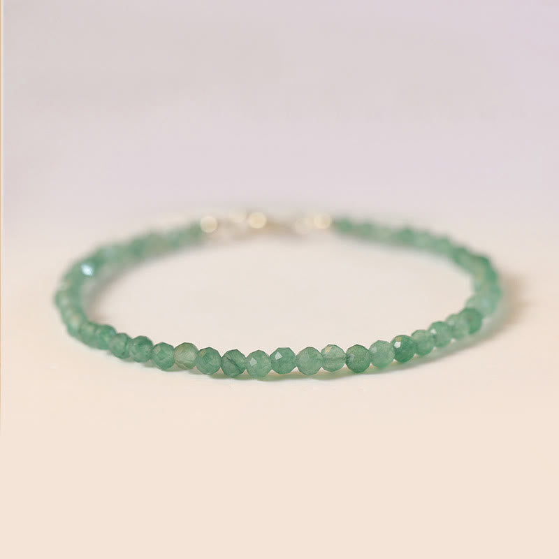 Buddha Stones 3mm Small Green Aventurine Ultra-thin Beads Luck Bracelet