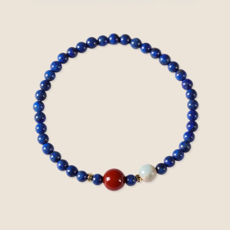 Buddha Stones Small Lazurite Lapis Lazuli Agate Ultra-thin Beads Positive Bracelet