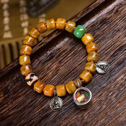 Buddha Stones Tibetan Bone Beads Dzi Bead Fox Balance Bracelet