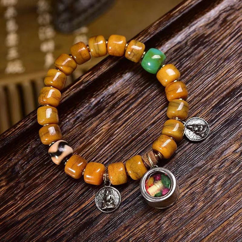 Tibetan Yak Bone Camel Bone Dzi Bead Balance Bracelet