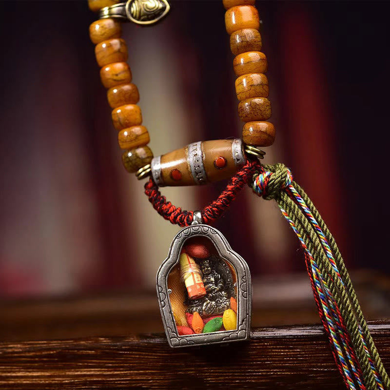Handmade 108-bead Camel Bone Mala for Luck & Protection