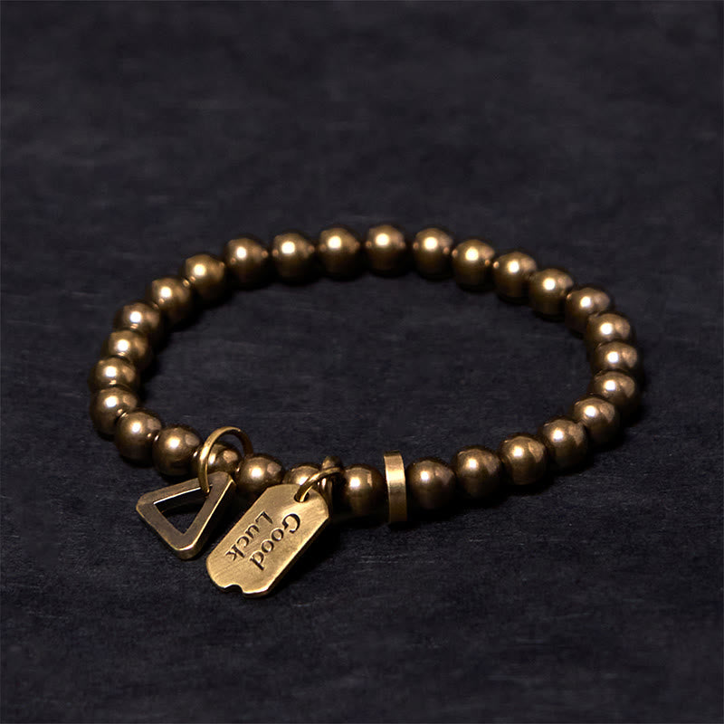 Buddha Stones Retro Pure Copper Brass Luck Bracelet
