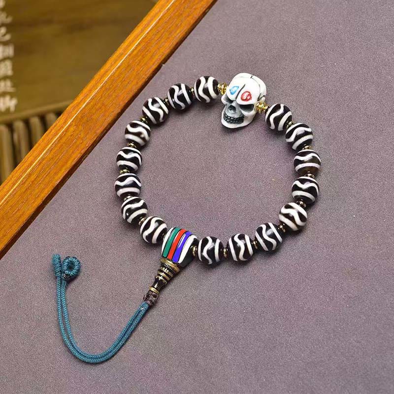 Buddha Stones Tibetan Dzi Bead the Lord of the Corpse Forest Protection Bracelet