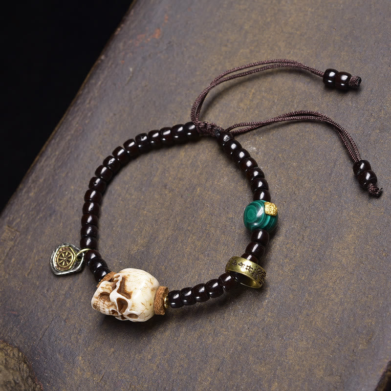 Buddha Stones Tibet Bone Beads Coconut Shell the Lord of the Corpse Forest Happiness Bracelet
