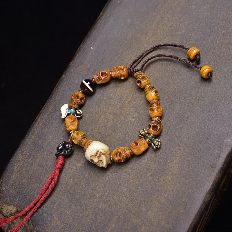 Buddha Stones Tibet Bone Beads Coconut Shell the Lord of the Corpse Forest Happiness Bracelet