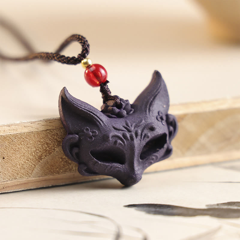 Buddha Stones Fox Mask Butterfly Taotie Peace Buckle Fortune Necklace Pendant