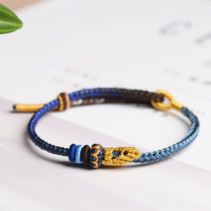 Buddha Stones Colorful Rope Eight Thread Peace Knot Luck Handmade Bracelet
