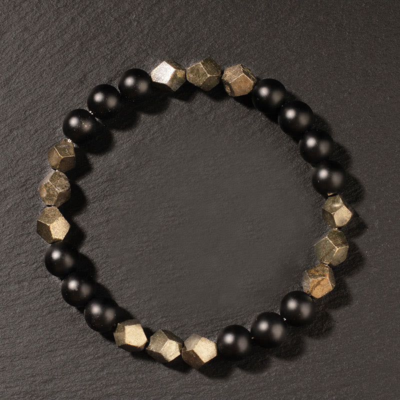Buddha Stones Pyrite Frosted Stone Confidence Balance Bracelet