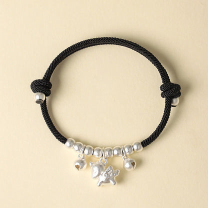 Buddha Stones Year of the Horse Multiple Horse Styles Rope Luck Strength Adjustable Bracelet
