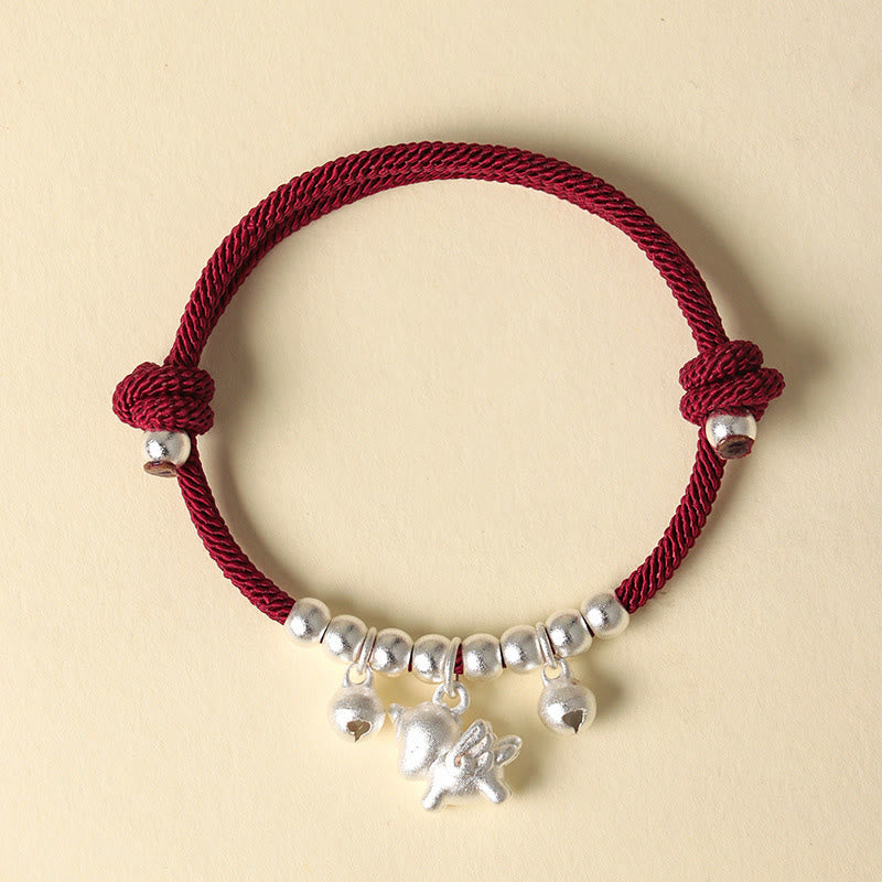 Buddha Stones Year of the Horse Multiple Horse Styles Rope Luck Strength Adjustable Bracelet