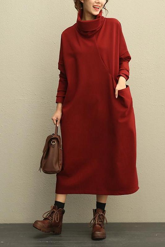High Neck Thicken Knitted Winter Maxi Dresses