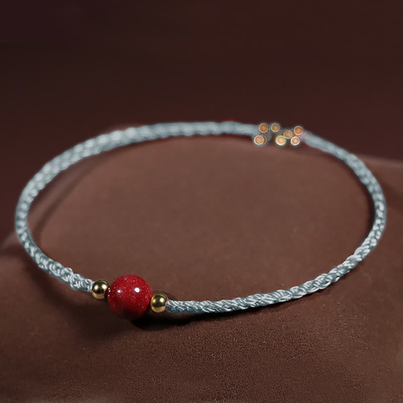 Buddha Stones Cinnabar Red String Blessing Keep Away Evil Spirits Bracelet