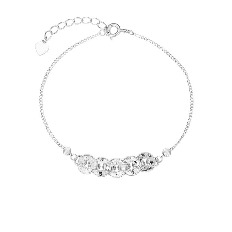 Buddha Stones 925 Sterling Silver Five-emperor Coins Protection Ring Bracelet Necklace Pendant