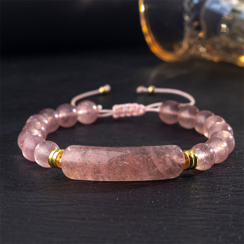 Buddha Stones Amethyst Green Aventurine Tiger Eye Strawberry Quartz Positive Transformation Bracelet