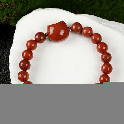 Buddha Stones Cat Design Blue Lace Agate Clear Quartz Beaded Bracelet