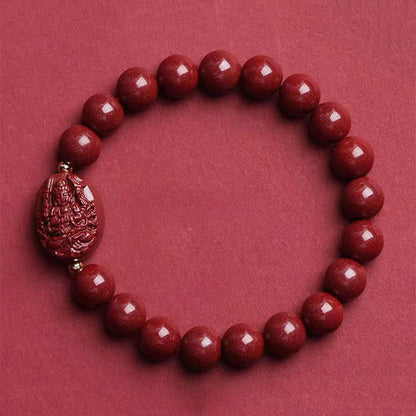 Buddha Stones the Chinese Zodiac Natal Buddha Cinnabar Blessing Bracelet