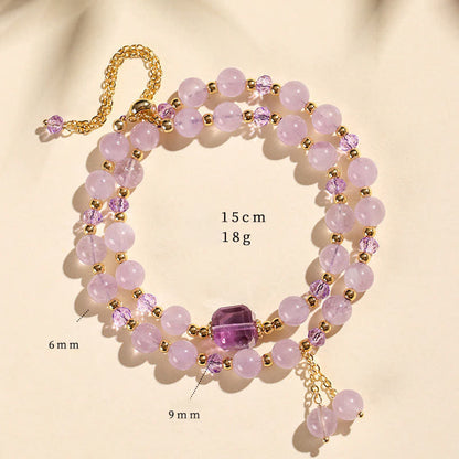 Buddha Stones Natural Strawberry Quartz Double Wrap Crystal Healing Bracelet