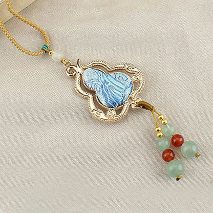 Buddha Stones Song Brocade Gourd Health Necklace