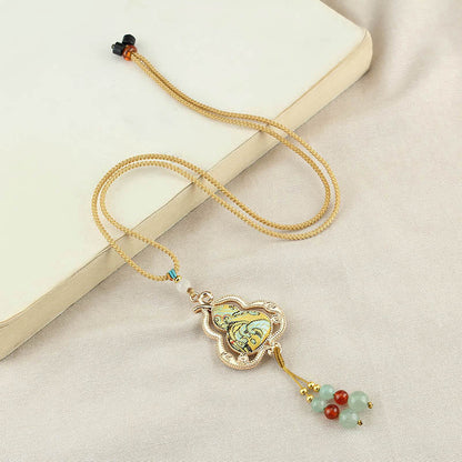 Buddha Stones Song Brocade Gourd Health Necklace