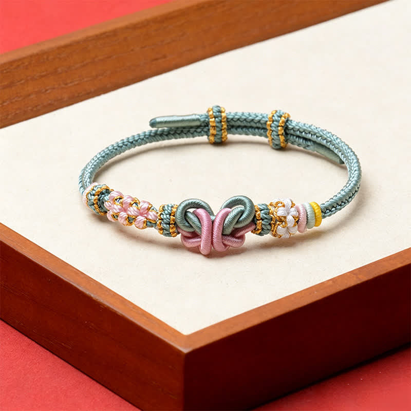 Buddha Stones Handmade Woven Butterfly Luck Adjustable String Bracelet