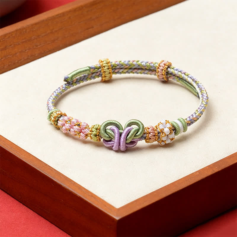 Buddha Stones Handmade Woven Butterfly Luck Adjustable String Bracelet