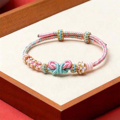 Buddha Stones Handmade Woven Butterfly Luck Adjustable String Bracelet