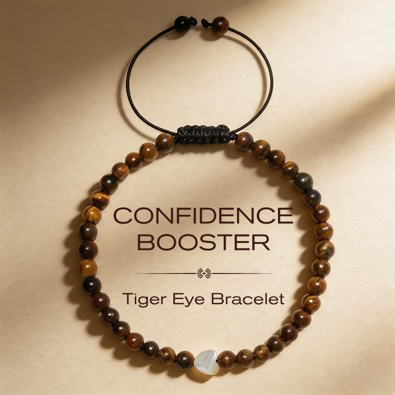 Buddha Stones Natural Small Tiger Eye Beads Love Heart Power String Bracelet